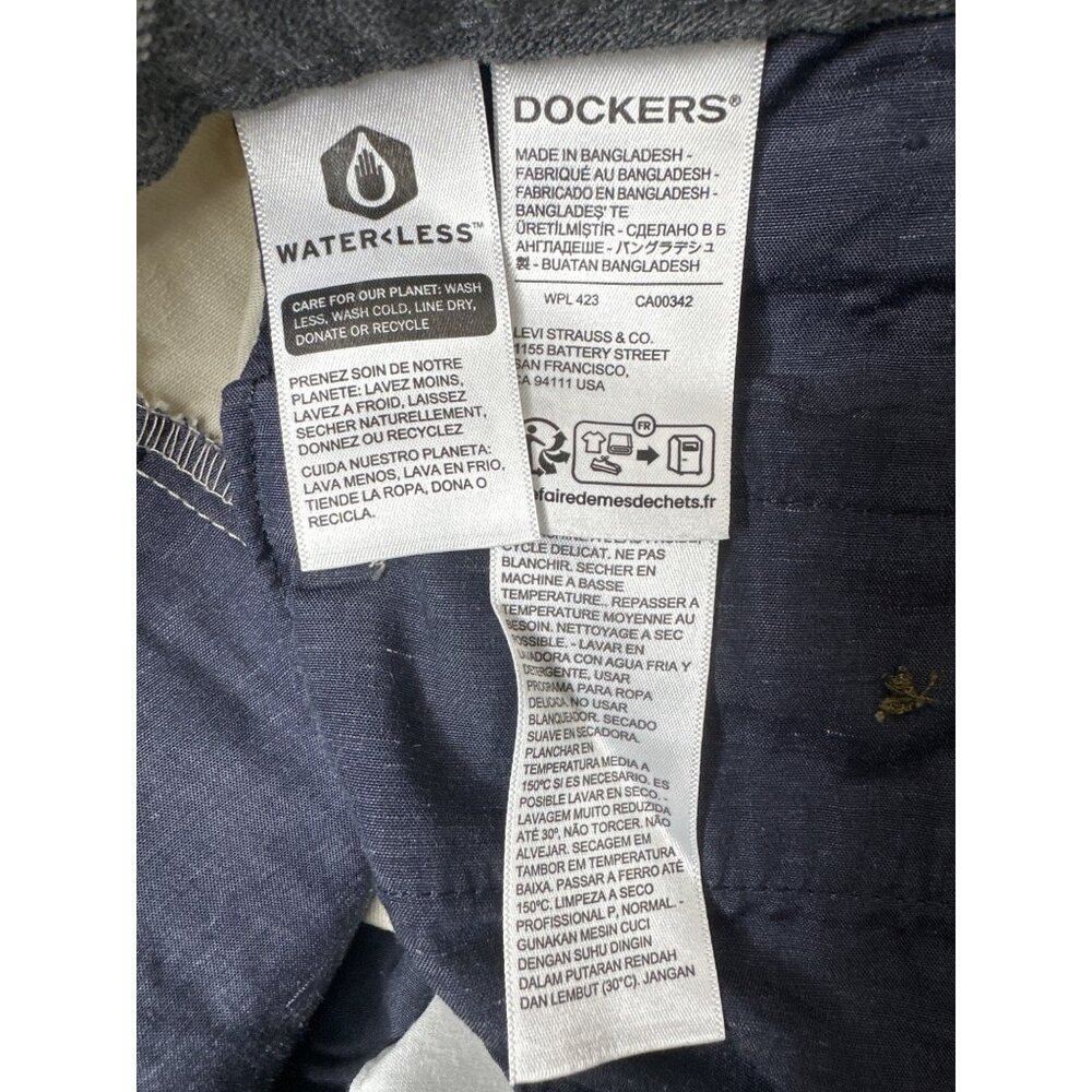 Dockers Mens Signature Iron Free Beige Khaki Pants Classic Fit 44x30 - Picture 6 of 8